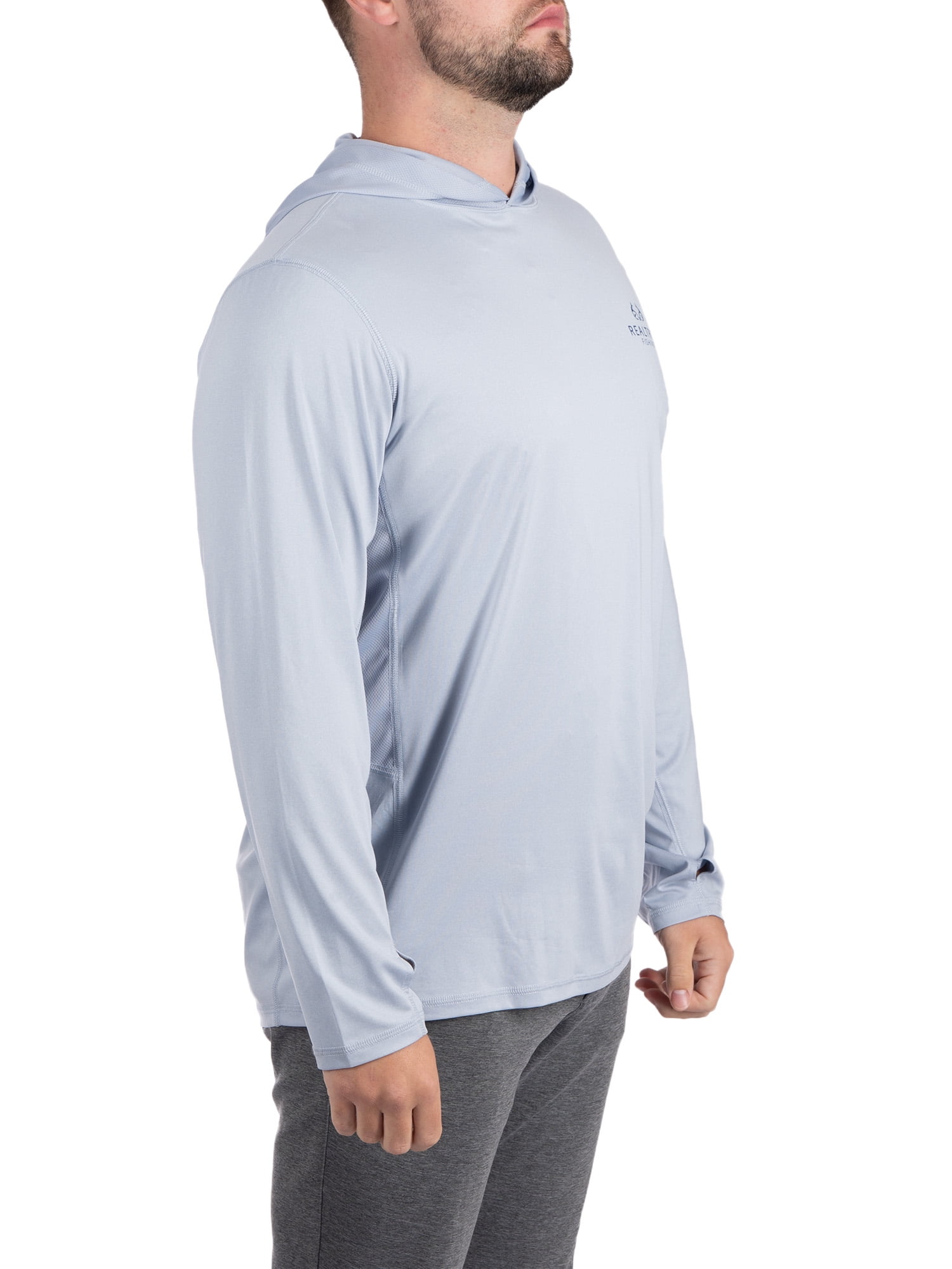 Realtree Men's Long Sleeve Fishing Hoodie, Performance Hooded Tee Shirt in Zen Blue, Sizes S-3XL