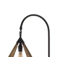 thumbnail image 2 of Tubular Metal Downbridge Floor Lamp with Wooden Accents, Black- Saltoro Sherpi, 2 of 5
