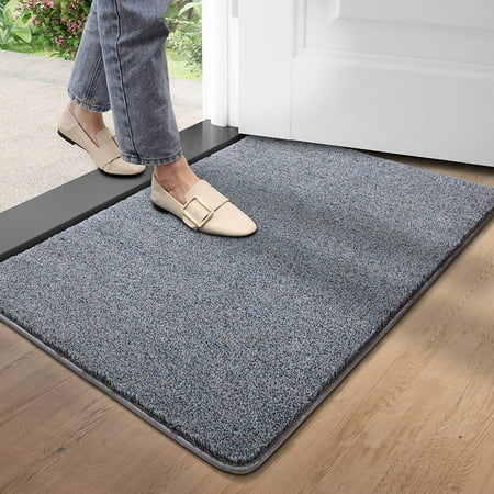 Ultralux Scraper Entrance Mat, Polypropylene Fibers and Anti-Slip Vinyl  Backed Indoor Entry Rug Doormat, Gray