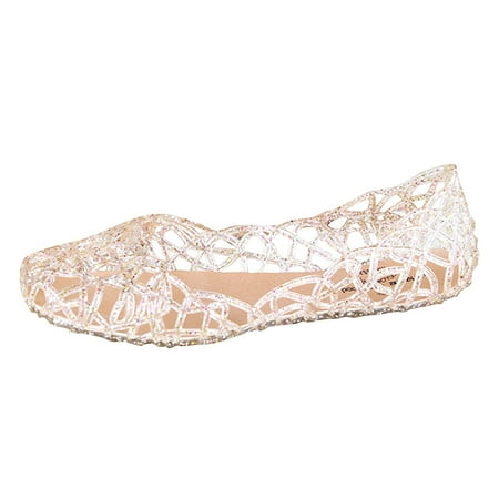 

Fsqjgq Women S Running Shoes Womens Shoes Women S Summer Beach Jelly Sandals Slip On Flats Hollow Casual Breathable Pumps Gold Asian Size 38