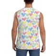 thumbnail image 4 of Balery Hand Drawn Colored Hearts Men's Sleeveless Muscle Shirts Workout Tank Top, Moisture Wicking, Odor Protection-Large, 4 of 8