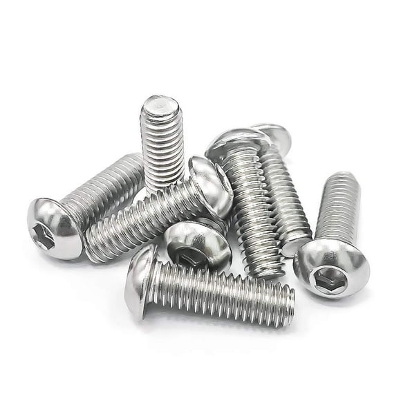 5/16-18 x 1-1/2" Button Head Socket Cap Bolts Screws, 304 Stainless Steel 18-8, Full Thread, Coarse Thread, Allen Hex Drive, 20 PCS