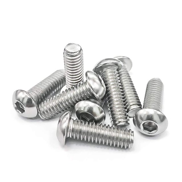 5/16-18 x 1-1/2" Button Head Socket Cap Bolts Screws, 304 Stainless Steel 18-8, Full Thread, Coarse Thread, Allen Hex Drive, 20 PCS