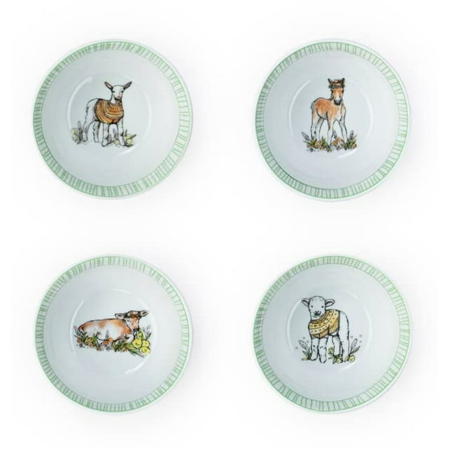 Everything Kitchens Bols 4 Pouces (Ensemble de 4) / Animaux pour Bébés de la Ferme