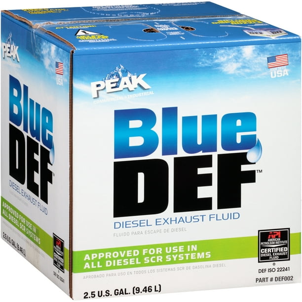 Peak Liquide d'Émissions Diesel DEF002 BlueDEF; Compatible avec Tous les Systèmes de SCR; Pichet de 2,5 Gallons; Simple