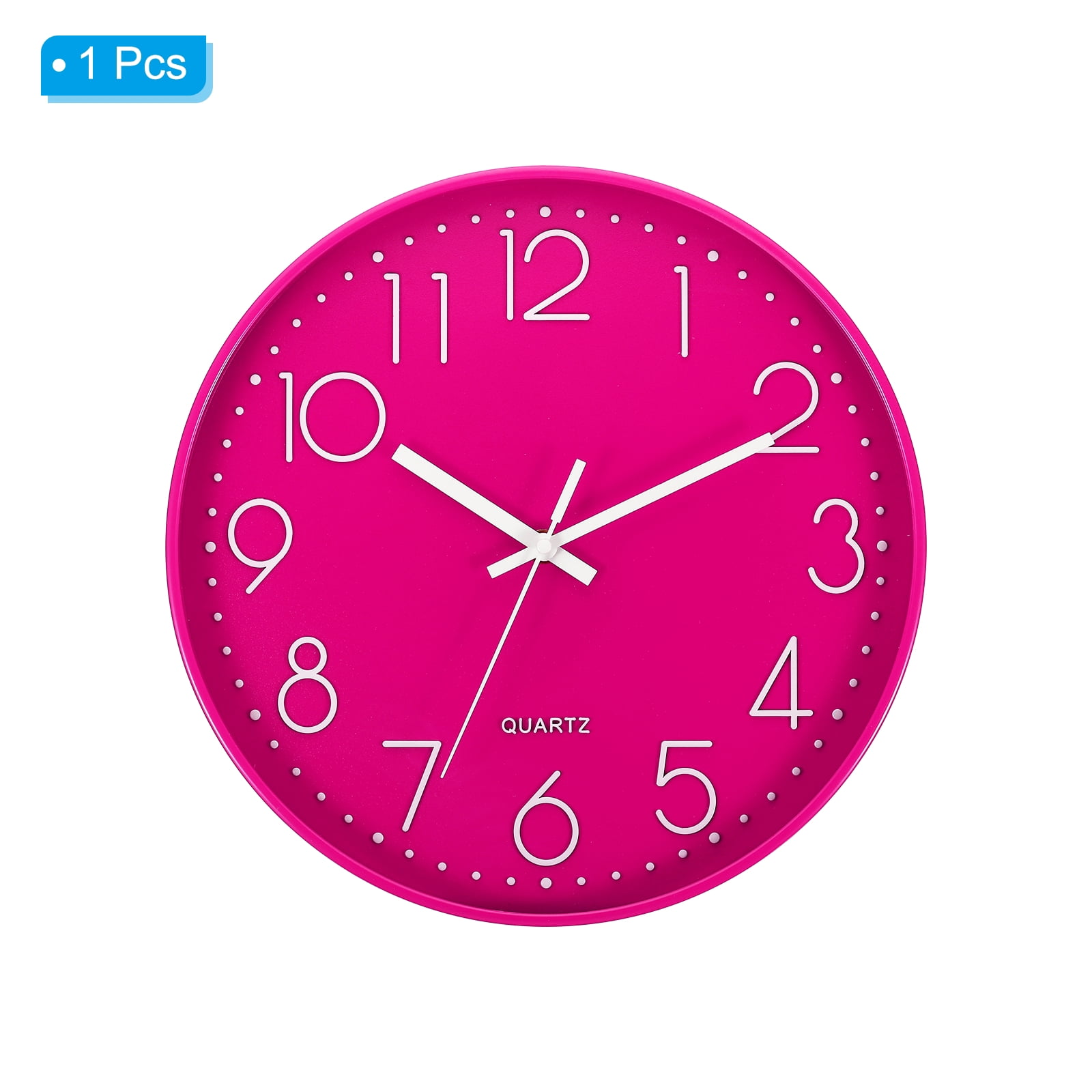 Uxcell 12" Wall Clock Battery Operated Silent Non Ticking Round Clock, Pink