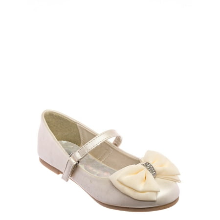 

Britt958 Girls Mary Jane Ballet Flat - Kids Bow Rhinestone Crystal Shoes