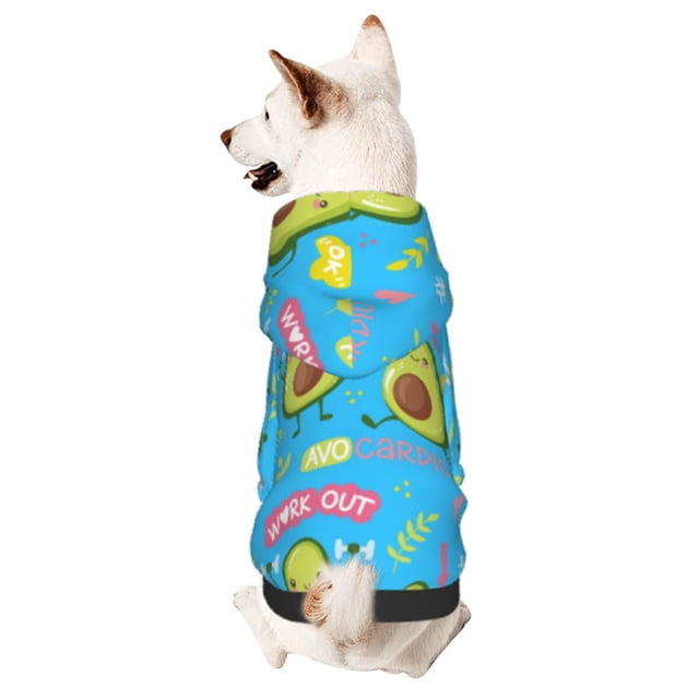 Balery Avocado Work Out Sudadera con Capucha para Perros Pequeños – Ropa para Mascotas, Disfraz para Perros y Gatos, Ideal para Fiestas y Cosplay-Small