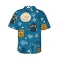 thumbnail image 3 of Bixox Men's Hawaiian Shirts Men's Cute Colorful Owls And Trees Print Short-Sleeve Shirt-3X-Large, 3 of 8
