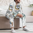 thumbnail image 7 of Fotbe Cute Colorful Animal Pattern Long Sleeve Pajama Set for Men,Sleepwear Set,2-piece Loungewear Set,Soft PJs Comfy Nightwear with Pockets-Large, 7 of 7