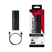HyperX SoloCast 2 – Gaming USB Condenser Mic for PC, USB-C to USB-A, Built-in Pop Filter, Internal Shock Mount, Plug and Play, 24-bit / 96kHz, Compact Tiltable Stand - Black