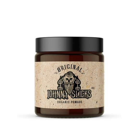 Pomada a base de aceite Johnny Slicks | Peinado orgánico para hombres de fijación baja a media | Promueve el crecimiento saludable del cabello y ayuda a hidratar la piel seca (original de 4 onzas), pr