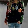 thumbnail image 2 of Taqqpue Women Christmas Sweatshirts Casual Christmas Print Pullovers Fall Winter Crewneck Oversized Long Sleeve Tops Ugly Christmas Sweater for Women, 2 of 4