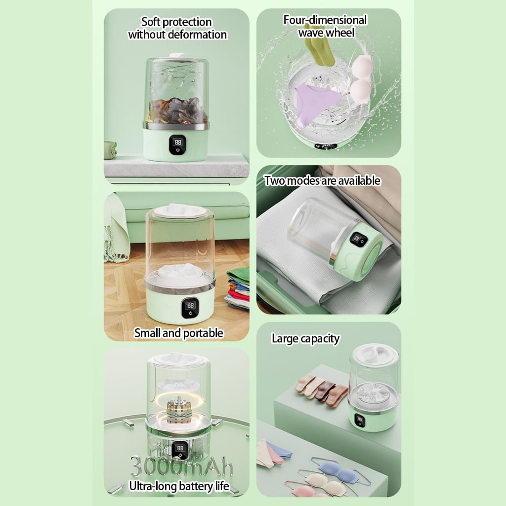 Washing Machine Portable Rechargeable Small Washing for Underwear Washer Cordless Laundry