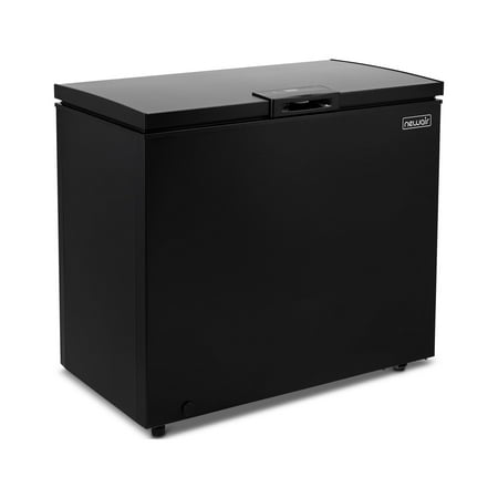 Newair 6.7 Cu. Ft. Compact Chest Freezer in Black, Temperature Control, Fast Freeze Mode, Door Alarm, Wire Basket, Self-Diagnose Program, and LED Lighting