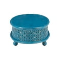 thumbnail image 3 of Kacey Carved Wood Oval Coffee Table, Blue, 3 of 10