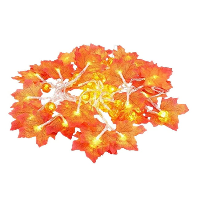 LED Light String Halloween Yard Decoration Lamp Thanksgiving Party Lighting 40 LED 6m Flash Leaf