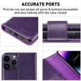 thumbnail image 4 of MONASAY iPhone 14 Pro 5G Case,iPhone 14 Pro Pro Wallet Case, [Glass Screen Protector] Flip Folio Leather Cell Phone Cover with Credit Card Holder for Apple iPhone 14 Pro, 4 of 9