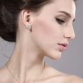 thumbnail image 3 of Gem Stone King 1.20 Ct Round Shape Sky Blue Topaz Silver Plated Brass Stud Earrings for Women Men, 3 of 3