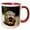 Red/White, variant on 3drose, Land Turtle Hiding in Shell, Young Spur-thighed Tortoise Hiding in Carapace, 11oz Two-tone Red Mug