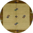 thumbnail image 1 of Ahgly Company Indoor Round Abstract Orange Gold Abstract Area Rugs, 8' Round, 1 of 6