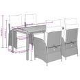 thumbnail image 4 of vidaXL 5 Piece Garden Dining Set with Cushions Black Poly Rattan, 4 of 5
