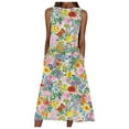 thumbnail image 1 of Leutsin Robe Maxi d'Été pour Femmes à Imprimé, Plage, Vacances, Grande Taille, Col Rond, Grande Ampleur, Poche, Maxi, Grande Taille, Robes Maxi, 1 of 3