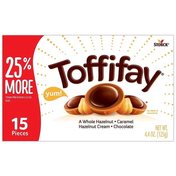 Toffifay Hazelnut Chocolate Caramel Candy Box, 4.4 oz Pack of 2