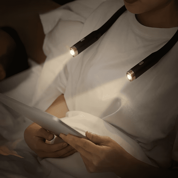 Book Light, 3-Color & 6-Brightness Reading Light, Bendable Neck Light, 80-hr Lasting Rechargeable Book Light, Perfect Reading Lights for Books In Bed, Knitting, Repairing, Book Lovers Gifts, 1200mAh