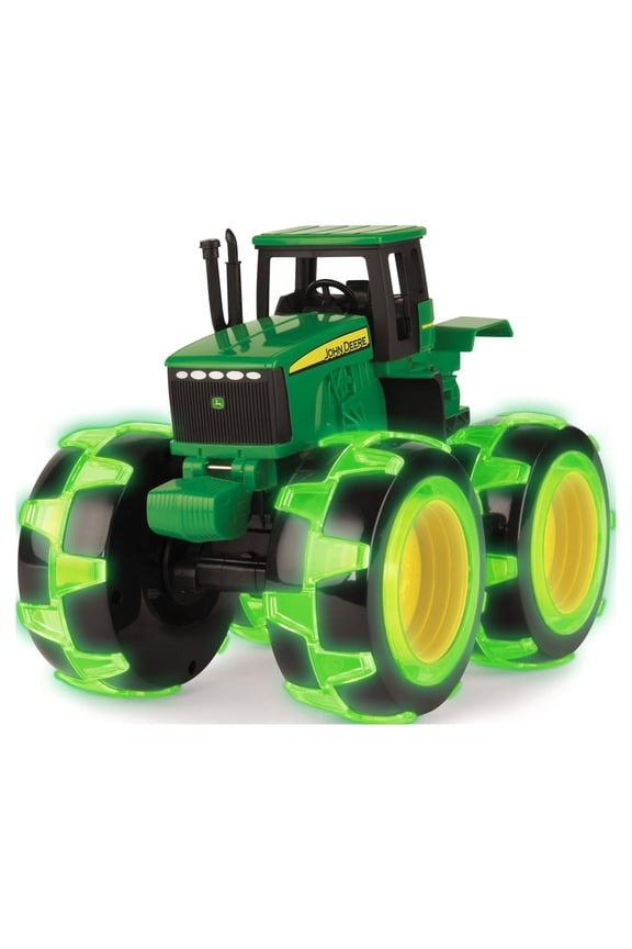 Monster Treads Deluxe Lightning Wheels Tractor, Monster Truck Toy Tractor, Green