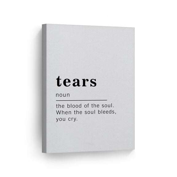 Smile Art Design Funny Noun Dictionary Definition of Tears Canvas Print Inspirational Quote Sign Office Living Room Bedroom Bathroom Wall Decor Wall Art Home Decor Made in USA 40x30