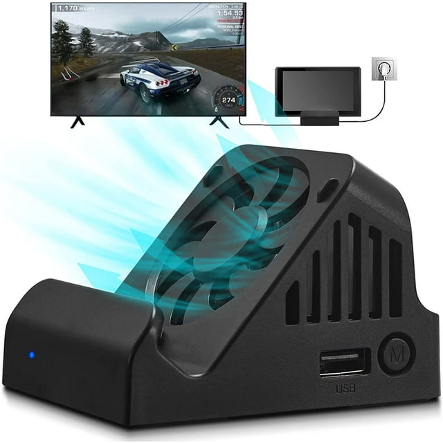 Station de Charge pour Switch, Station de Charge à Projection TV pour Nintendo Switch, Ventilateur de Refroidissement Compact Adaptateur HDMI 4K, Support de Charge Portable pour Switch, Station d'Accueil pour Switch USB 3.0
