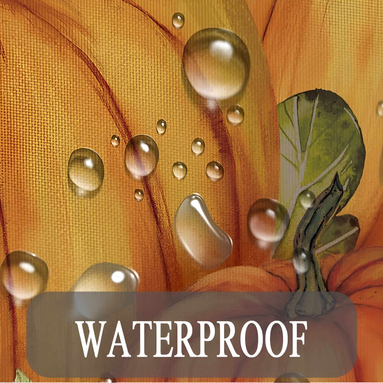 Fall Shower Curtains for Bathroom, Autumn Pumpkin Harvest Farmhouse Thanksgiving Halloween Fabric Shower Curtain with Hooks Set 70x70 Inch
