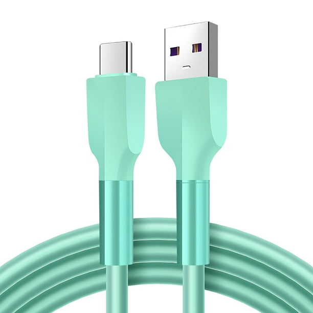 Cable de carga rápida de silicona de 1 m para teléfono móvil, color, plástico blando, adecuado para puerto de carga Android.