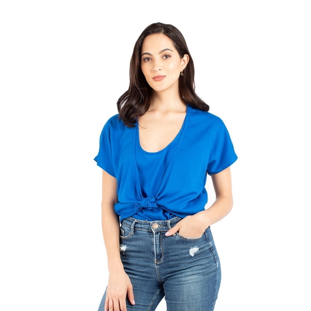 Blusa manga corta con amarre al frente