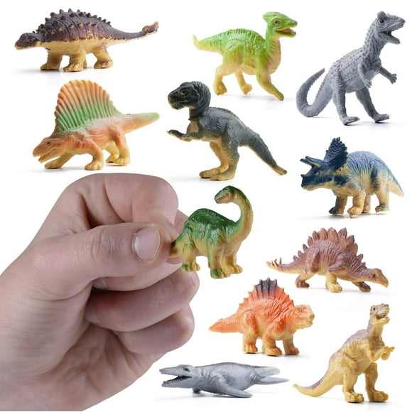 PREXTEX Mini Figurine de Dinosaure Boîte à Jouets (12 Count) Meilleur pour la Fête des Dinosaures Favorise Toppers Gâteau Oeufs de Pâques Remplissage Dinosaures en Plastique, Toppers Cupcake Dinosaure, Petits Jouets de Dinosaure, Toppers Cupcake