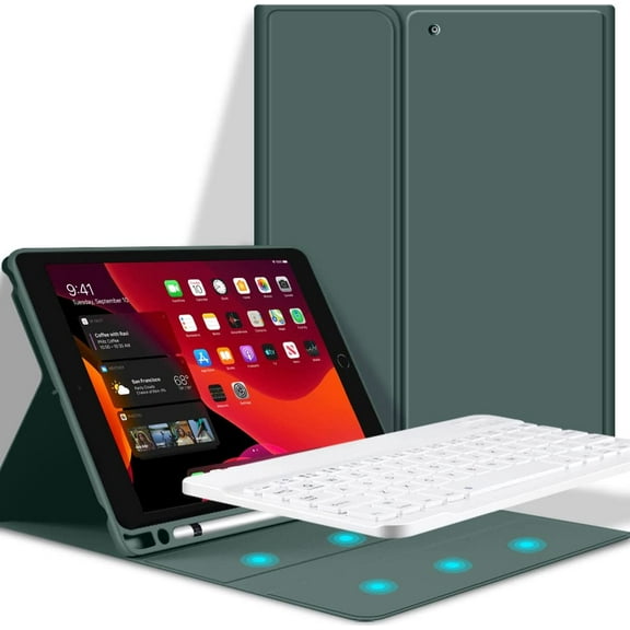 Timoom New iPad 9th/8th/7th Generation Case Keyboard 10.2" 2021, 2020, 2019 Magnetically Wireless Bluetooth Keyboard Case with Pencil Holder, Auto Wake/Sleep Cover for iPad 10.2 Inch