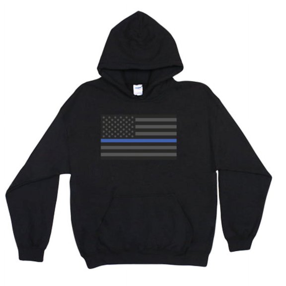 Pullover/hooded Police/thin Blue Line Black - 2xl (pack Of 1)