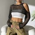thumbnail image 4 of UJNDER Cropped Ribbed Knit Cardigan Sweater for Women Cutout Detail Fall Wear Black One Size, 4 of 6
