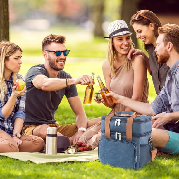 Fiudx Bolsa Térmica para Picnic Al Aire Libre, Diseño de Doble Aislamiento, Tecnología a Prueba de Fugas, Nevera de Viaje Versátil, Esencial para Camping y Picnic, Correa de Hombro Extraíble, 28 X 26