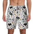 thumbnail image 2 of Goofa Puppy Printed Men's Swim Trunks Board Shorts Quick Dry Mens Swimming Trunks with Compression Liner,Breathable Fit Hawaii Beach Shorts-Large, 2 of 9