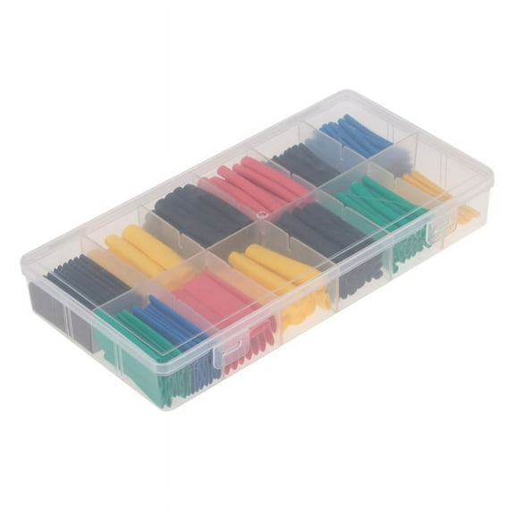 280 Pcs Heat Shrink Tubing 2:1 Wire Sleeve Electrical Cable Wrap Assorted Insulation Sleeving Thermal 5 Colors 8 Sizes in a Plastic Box