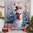 thumbnail image 3 of Christmas Snowman Shower Curtain, Xmas Tree Birds Snowflake Waterproof Fabric Shower Curtains with 12 Hooks, Bathroom Curtain Set for Bathroom Accessories Decor, 48 x 72 Inches, 3 of 9