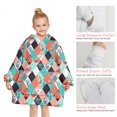 thumbnail image 6 of Orange Green White Checkerboard Checkered Pattern Blanket Hoodies for Kids 6-13YR Oversize Wearable Blanket Hoodies for Boys Girls Teens, 6 of 7