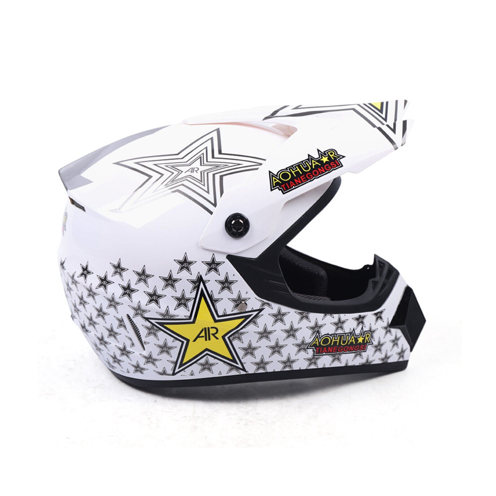 FETCOI Youth Kids Safety Motocross Helmet ABS Breathable Unisex Youth Kids Helmet W/Goggles Gloves DOT Motocross ATV Dirt Bike Helmet Kit (Color 3 L)