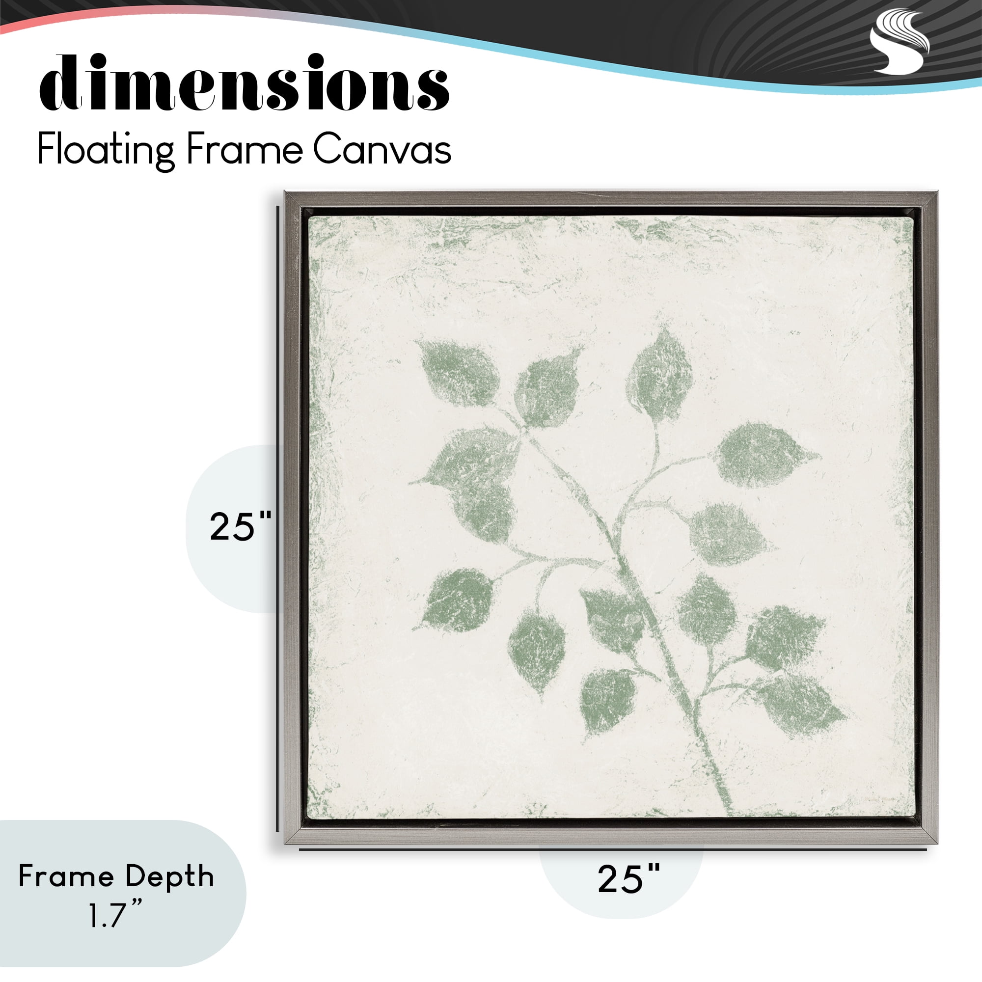 Stupell Industries November Leaves Plant Sprig Gray Framed Floater Canvas Wall Art, design by Michael Marcon