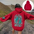 thumbnail image 6 of Bibifish Womens Hoodies Ocean Protection Graphic Printed Hoodies Drawstring Funny Graphic Long Sleeve Hooded Sweatshirts With Pockets, 6 of 7