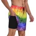 thumbnail image 2 of Balery Colorful Tie Dye Bañador para hombre, shorts de playa de secado rápido con entrepierna y forro de compresión-Small, 2 of 6