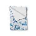 thumbnail image 2 of Sea Animals Soft Flannel Fleece Blanket, Sketch of Bottlenose Dolphins Playing Laughing in the Ocean Sea Life Print, Cozy Plush for Indoor and Outdoor Use, 50" x 70", Turquoise White, by Ambesonne, 2 of 6