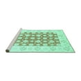 thumbnail image 2 of Ahgly Company Machine Washable Indoor Rectangle Oriental Turquoise Blue Traditional Area Rugs, 7' x 9', 2 of 4